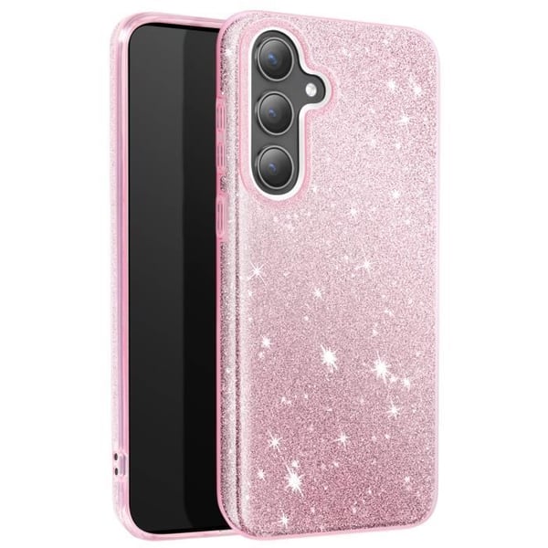 Coque Paillette för Samsung S24 Plus och S25 Plus Ultra tunn Silikon Rosa