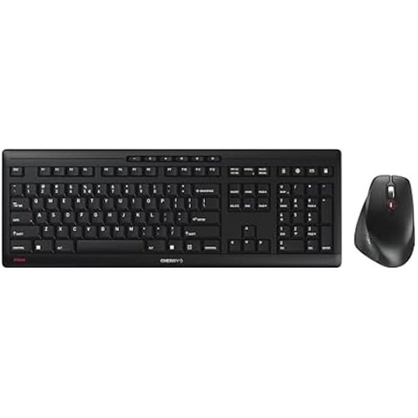 Trådlöst Tangentbord och Mus - CHERRY - Tysta Tangenter - Ergonomisk - 2,4 GHz