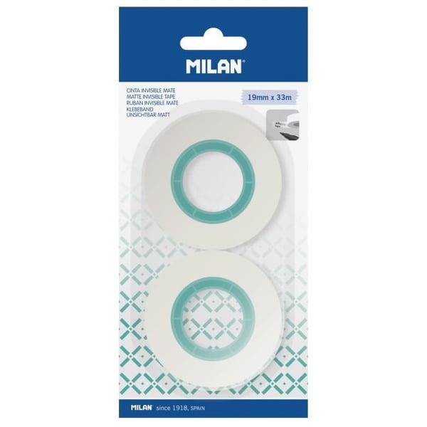 Osynlig matt tejp - MILAN - 19 mm x 33 m - Blister 2 enheter - Matt finish