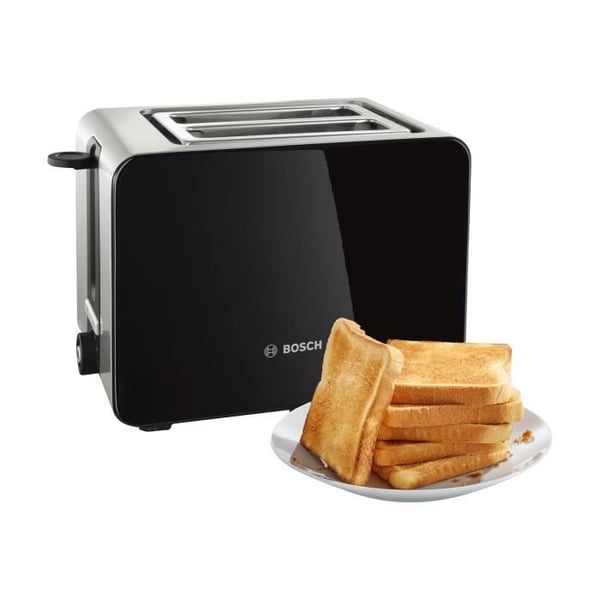 Brødrister - BOSCH TAT7203 - 2 skiver - 2 pladser - rustfrit stål/sort