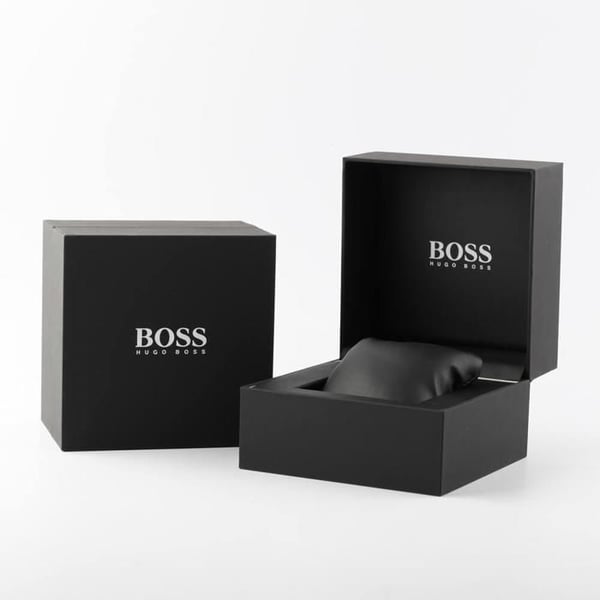 Herrklocka - HUGO BOSS - SVART ATHLEISURE - Grå Stål - Rund Boett - 45 mm
