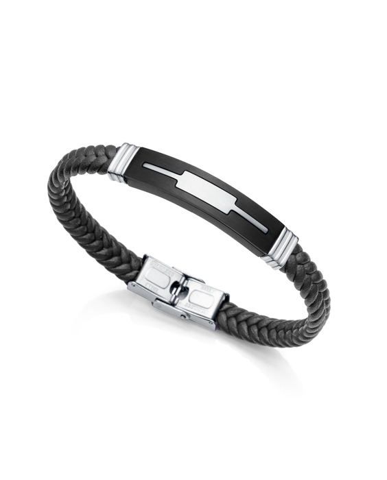 Armband - Viceroy Magnum 1480P01010 - Stål - Svart läder - Längd 21,5 cm