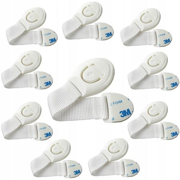 Säkerhetslås för möbler - Omärkt - 10-pack - Barnskydd - Lätt installation