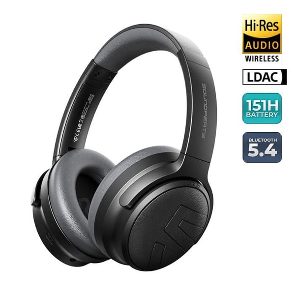 Bluetooth-hörlurar - SoundPEATS - Space Pro - 360-graders ljud - Brusreducering - Batteritid 151 timmar