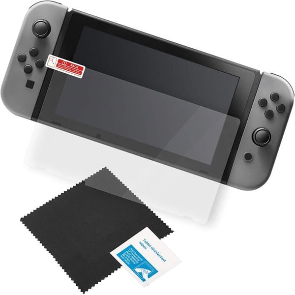 Gioteck - Härdat glas för Switch - Skyddande skärmfilm i härdat glas för Switch - Fingeravtrycksskydd - Repbeständig