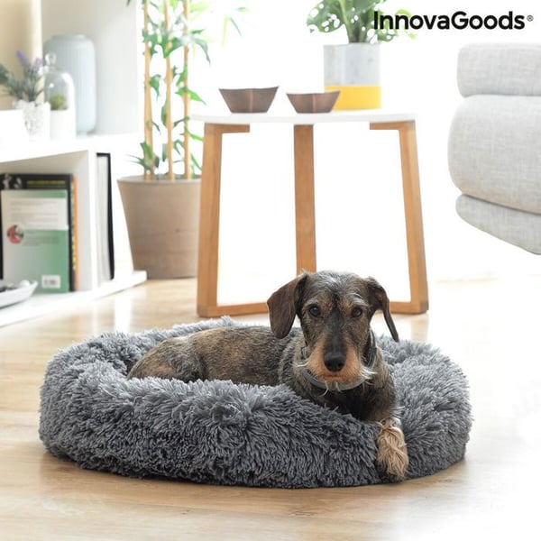 Säng för husdjur - InnovaGoods - Bepess - Ø 60 cm - Antistress - Grå Säng för husdjur - InnovaGoods - Bepess - Ø 60 cm - Antistress - Grå