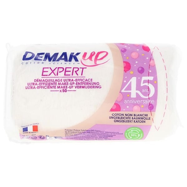Makeupbortagningsskivor - DEMAQUP - x50 - Mix - Vuxen - Praktiska och skonsamma mot huden