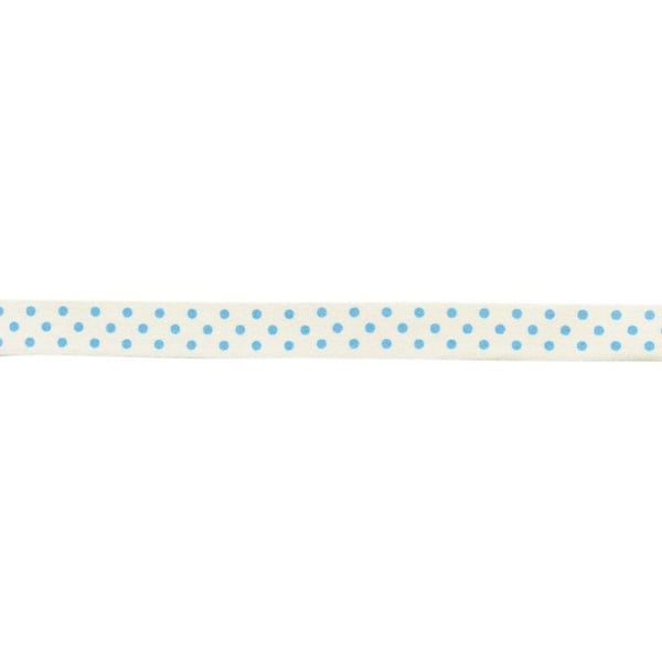 MégaCréa DIY - Blå prickig bomullsband 1,5 cm x 2 m