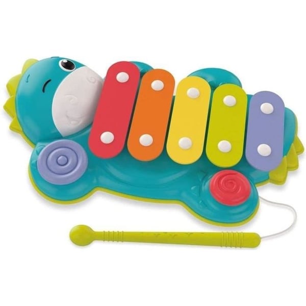 BabyClementoni - Xylodino - Xylophone - Dinosaur Musical Toy - 5 färgglada blad