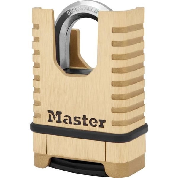 Högsäkerhets hänglås i massiv mässing - MASTER LOCK - M1177EURDCC - Skyddad bygel - Kombination - Ultrabeständig och