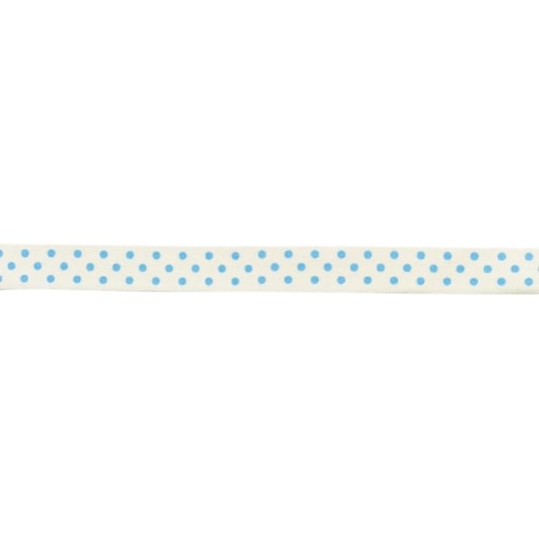 MégaCréa DIY - Blå prickig bomullsband 1,5 cm x 2 m