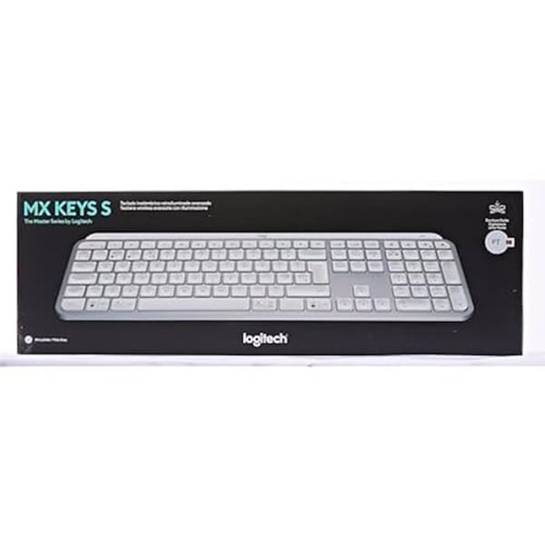 Tangentbord - LOGITECH - MX Keys S - Bluetooth - Bakgrundsbelyst - QWERTY Portugisiska