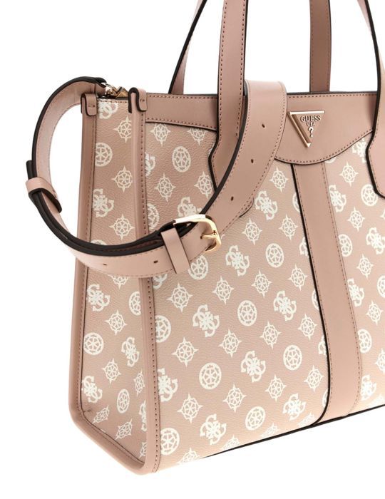 GUESS Axelväska gammal rosa beige för kvinnor - Silvana Tvåfacks Tote Sand Logo 291155