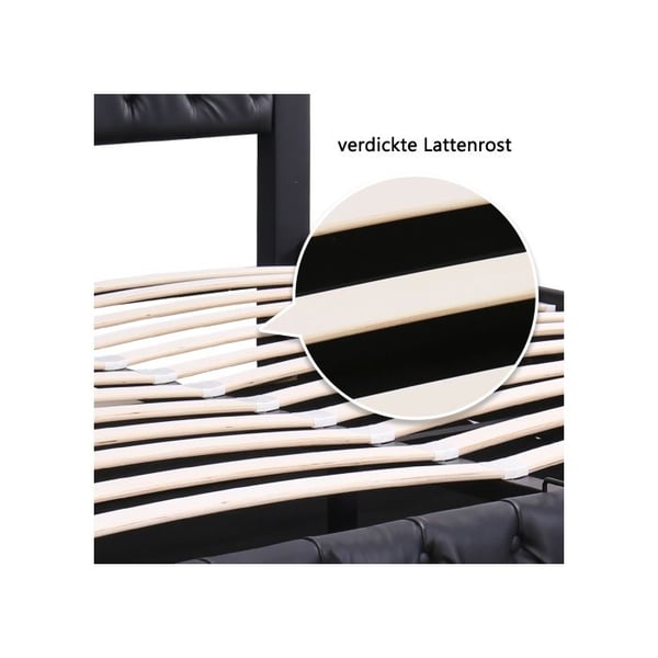 Lit - MUVOE - 180x200cm - Polstret - LED-belysning - Sort
