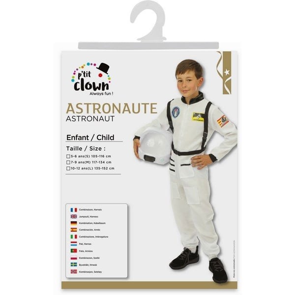 Barn Astronautkostym - PTIT CLOWN - Rymddräkt, Kosmonaut - Unisex - Vit