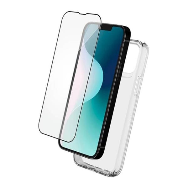 Coque + Härdat Glas - Bigben - iPhone 16 Pro - Mjuk - Transparent - SmartFrame™