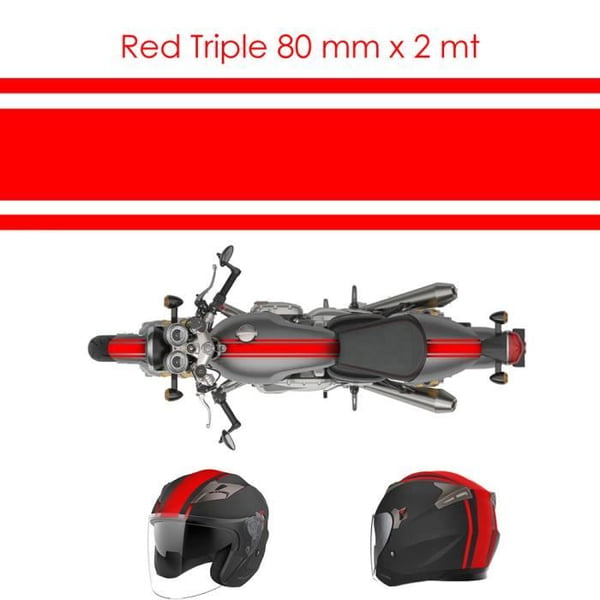 Klistretape - 4R QUATTROERRE.IT - Triple - Röd - 80 mm x 2 mt - Flera användningsområden