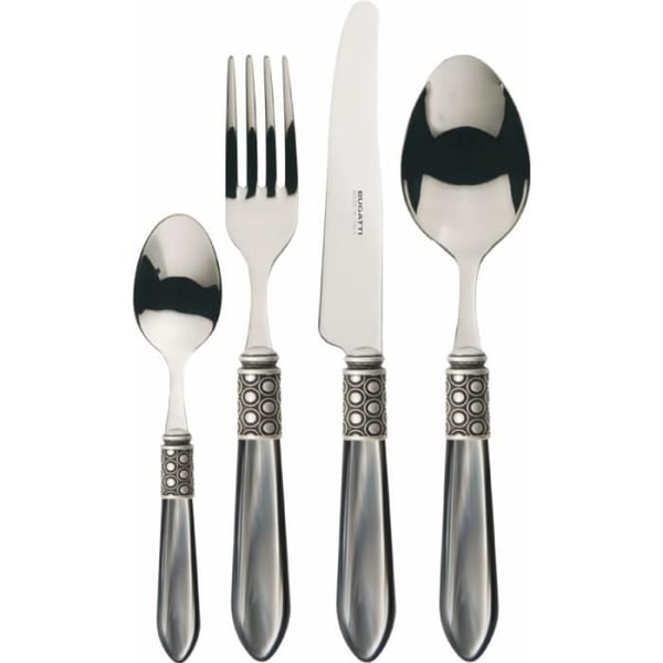 Bestick - Casa Bugatti - OPTICAL Set 24 - Grå pärlemor - Pläterad silver - Diskmaskinskompatibel