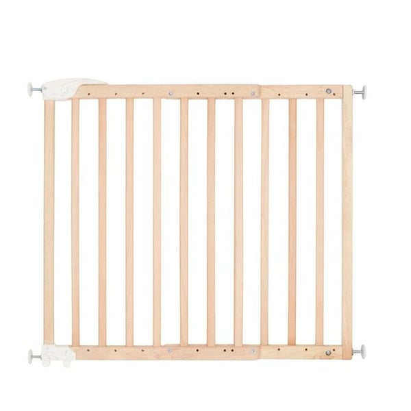 Badabulle Deco Pop Safety Gate - Expanderbar barriär för öppning från 63 till 106 cm - Skruvfäste, naturligt trä