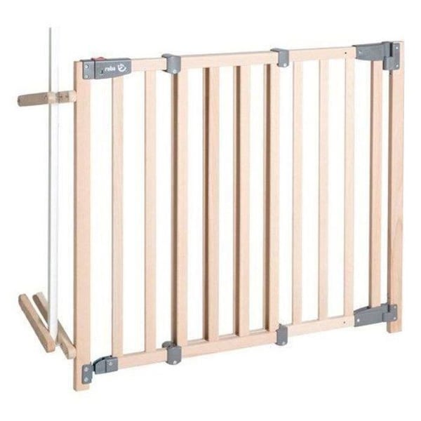 Babysäkerhetsgrind för trappa Safety Up - ROBA - Bredd 93.5 till 120.5 cm - Naturligt trä