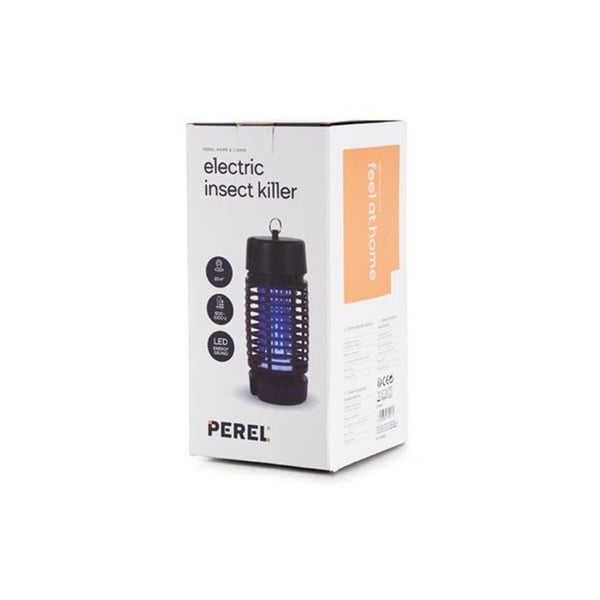 Perel Insektsdödare LED UV elektrisk, galler 1000V, tyst drift, avtagbar behållare, täckning 25 m², kompakt design