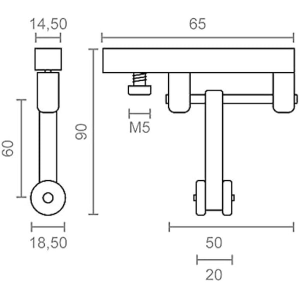 Glidremskiva - MICEL - 92585 - Nylon - Vit - 60 mm - Dubbellager