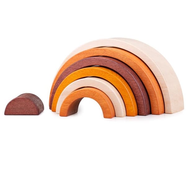 Staplingsleksaker - Bigjigs Leksaker - Rainbow Stacking Arches - 7 stycken - Trä - 18 månader och uppåt