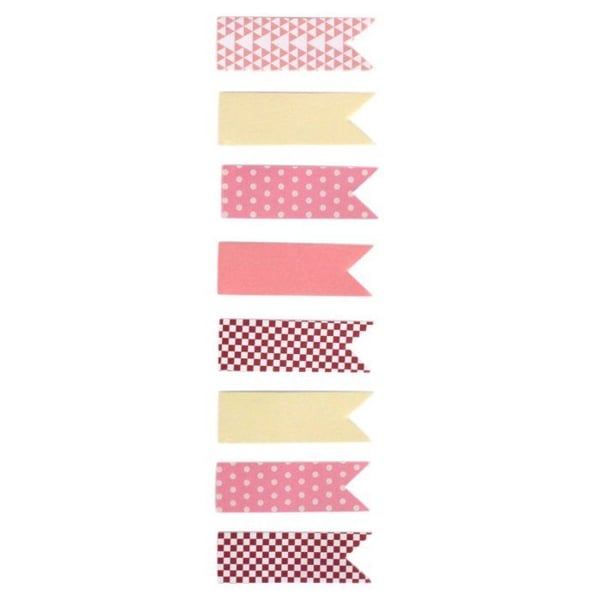 MégaCréa DIY - Flagg etikett i självhäftande papper 4,5cm Rosa x160
