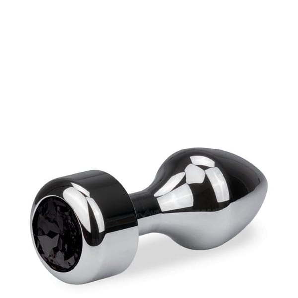 Analplugg i metall med rosenspets - L - 8 färger - Onyx