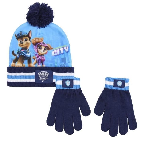 Set med mössa Pat Patrouille med pompon och handskar