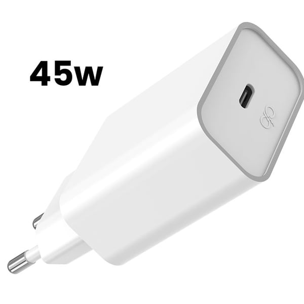 USB-C väggladdare - FORCE POWER - Force Power - 45W - PD/PPS/QC4.0 - Kompakt återvunnen plast