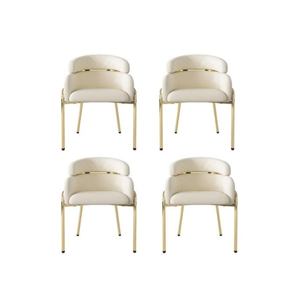Ruokasali tuoli - MUVOE - Kevyt luksus - Beige sametti - Metallijalat - 4 kappaleen pakkaus