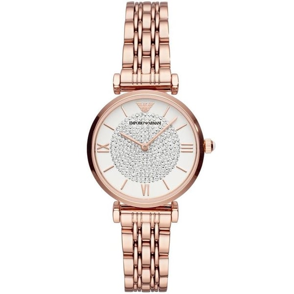 Damklocka - Emporio Armani - AR11244 - Urtavla med diamantaccenter - Rostfritt stål - Rose Gold