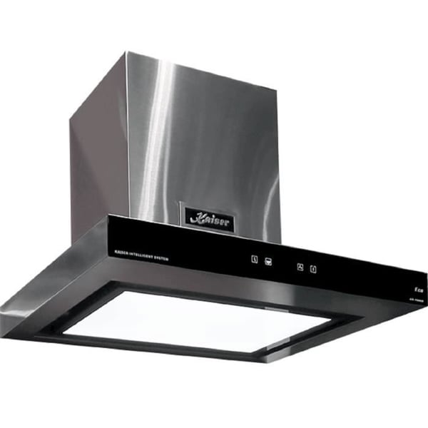 Kaiser Vägghängd fläkt 60 cm svart glas • Fläkt AT 6433 Eco • Utsug & återvinning • FullTouch • LED • Rostfritt stål Anti Touch