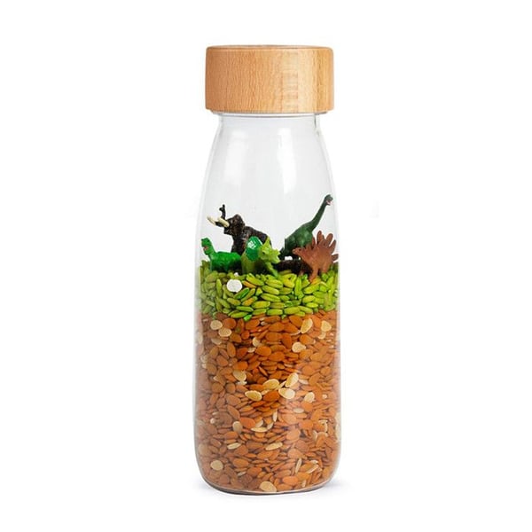 Petit Boum | Sensorisk flaska Spy Jurassic - Brun - 14 x 4 cm