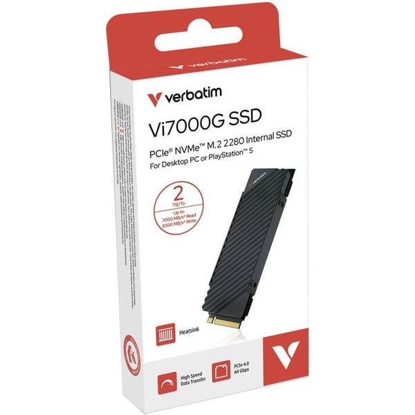 Intern SSD - VERBATIM - Vi7000G - 2 To med kylfläns - NVMe