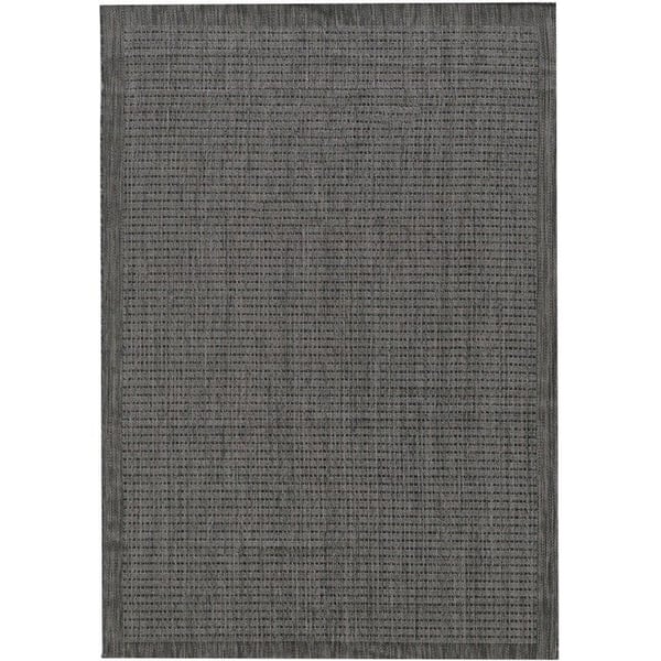 Utomhusmatta, Unicolor, Färg Svart, Matta för Terrass-Balkong-Kök, baksida i polypropen (Dimension: 120X170 cm)