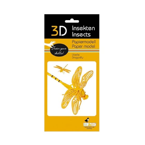 Fridolin - 3D-modell i papper Trollslända