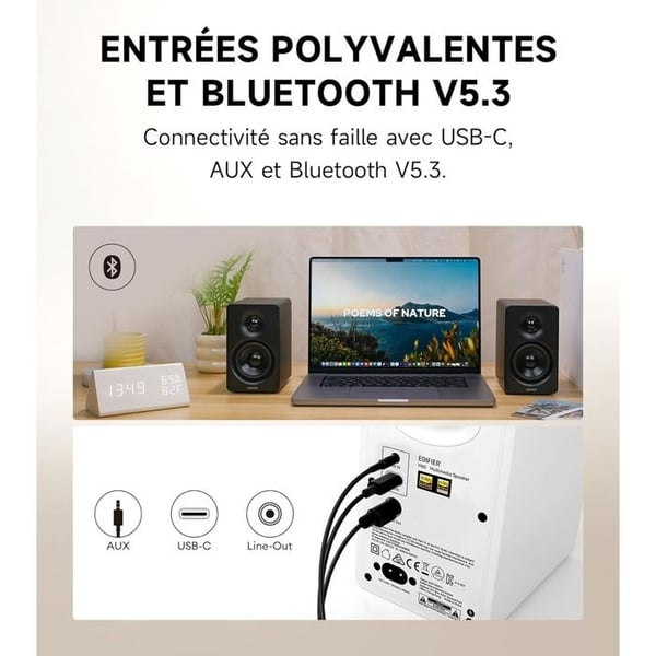PC-högtalare - Edifier M60 - Kompakta Bluetooth-bordshögtalare - High-Res Audio - 66W RMS - Svart