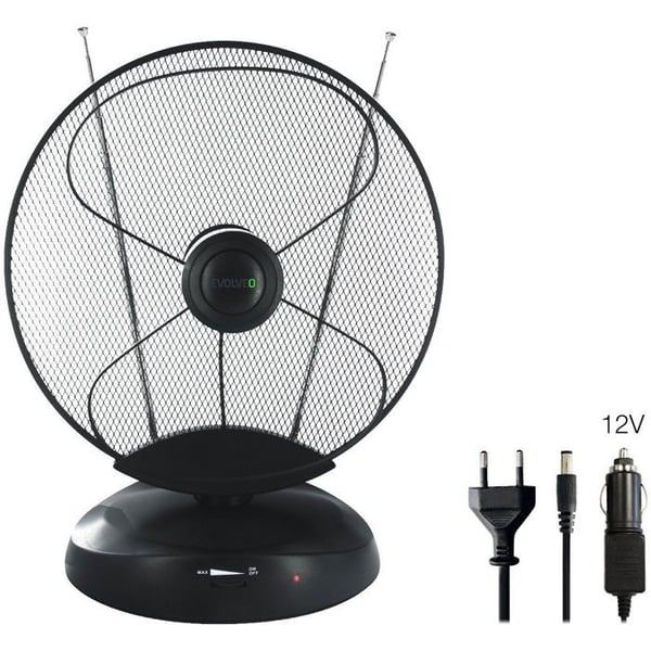 EVOLVEO Xany 4, 230/12V, aktiv DVB-T2 atmosfæreantenne, LTE-filter, 4G, 5G