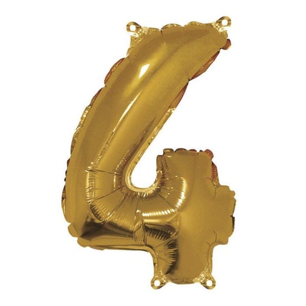 Ballong Siffra 4, 40cm, 1st, guld