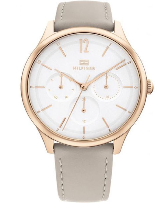 Tommy Hilfiger – Damklocka – Quartz – Multitavlor – Grått läderband – 1782455
