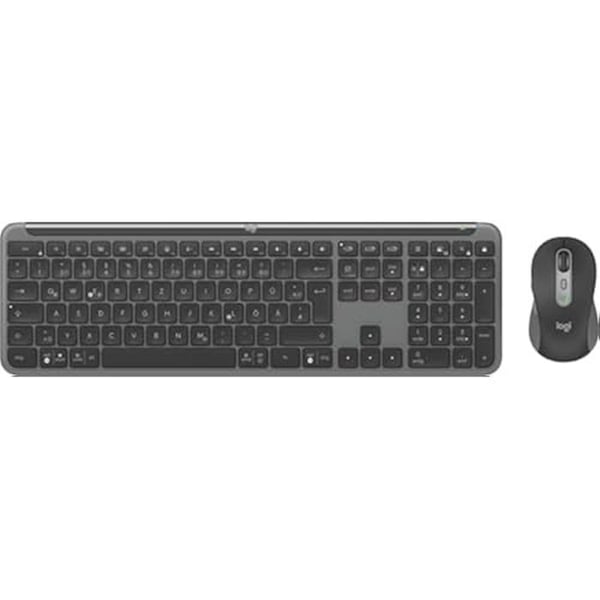 Tangentbord och Mus - Logitech - MK950 - Trådlös - QWERTZ - Grafit