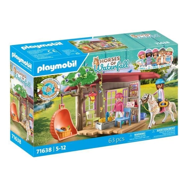 PLAYMOBIL 71638 Avkopplingsutrymme för ryttare, Vattenfallens hästar, 63 bitar, Från 4 år