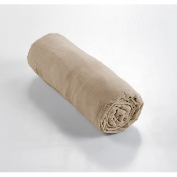 Drap housse "Gaïa" alla storlekar "Gaze de Coton" Effet Papillon - Gaia Ficelle - 180 x 200 cm med 30 cm kant - Gaia Ficelle -
