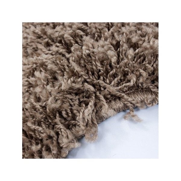 Mjuk och fluffig shaggy matta 30 mm för vardagsrum och sovrum (Dimension: 120 cm rund - Färg: Mocca)