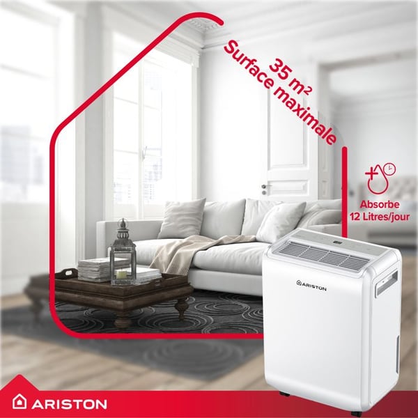 Bærbar Luftaffugter 10L - Ariston DEOS EVO 10 - Intelligent, Stille, op til 30 m²