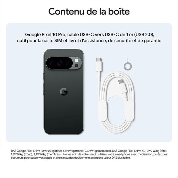 Smartphone Google Pixel 10 Pro 256 GB Sort Vulkan