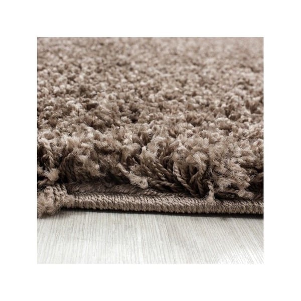 Mjuk och fluffig shaggy matta 30 mm för vardagsrum och sovrum (Dimension: 120 cm rund - Färg: Mocca)
