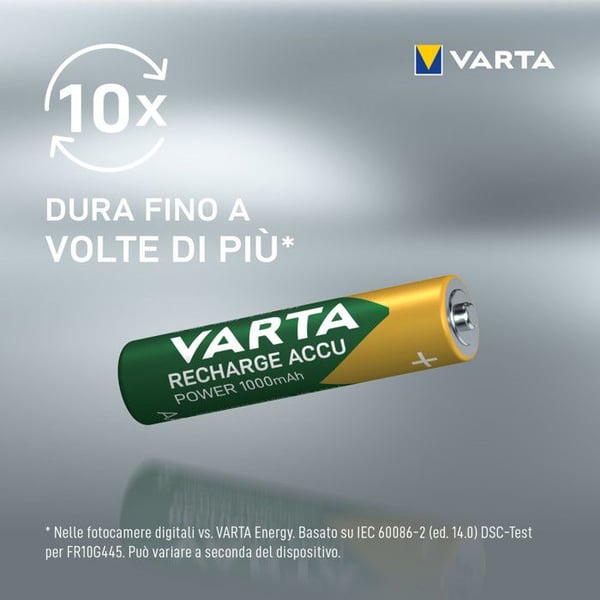 5 pakkausta 2 Micro AAA -akkua, 1,2 volttia/1000 mAh
